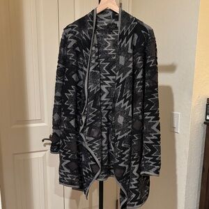 Lucky Brand Black and Grey long cardigan